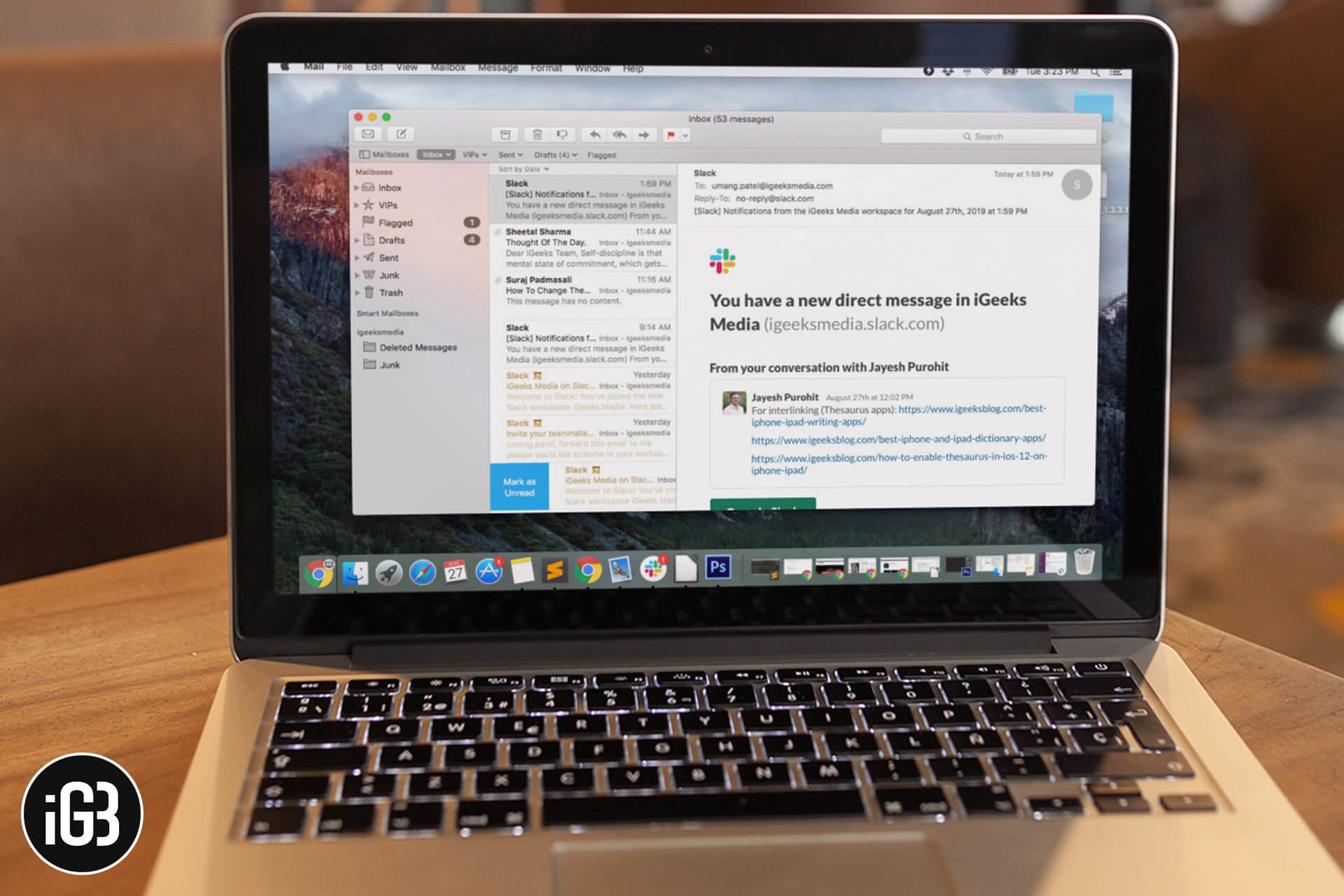 reduce the size of the email message window for mac mail